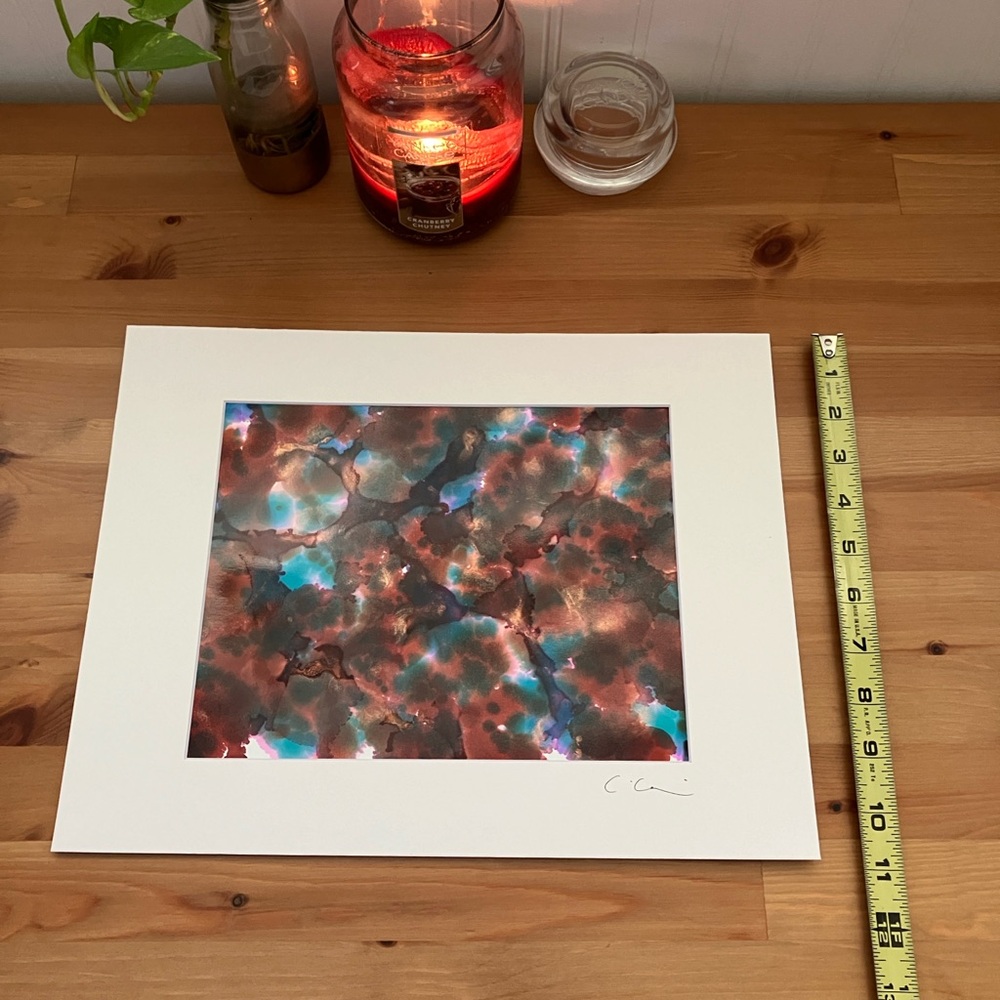 New Original Signed Artwork Alcohol Ink on Paper 143 - Picture 4 of 5